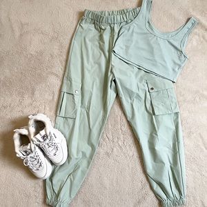 Crop Top & Matching Cargo Pants Set